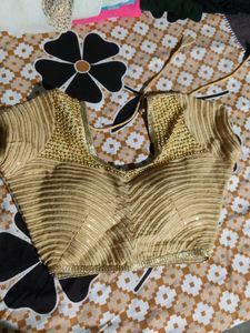 Beaded Golden Blouse For Occasion.