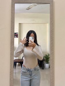 Ribbed Bell Sleeve Bodysuit