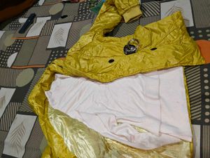 Stylish Yellow Casual Jacket and skivi free