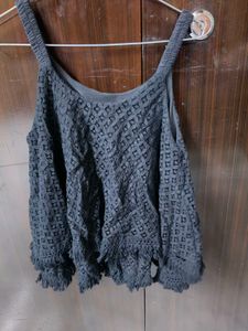Stylish Black Lace Tank Top