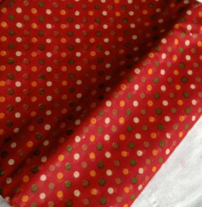 Vibrant Red Polka Dot Saree