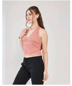 Chic Striped Halter Top