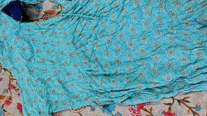Turquoise Printed Kurta Set
