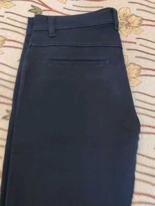 Navy Blue Straight Fit Pants