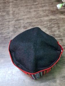 Unique Handcrafted Woolen Hat with Woven Band