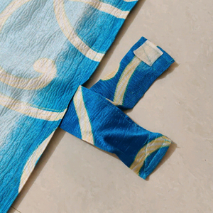 Blue &amp; Off White Curtains Set Of 2
