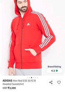 Adidas Red Zip-Up Hoodie