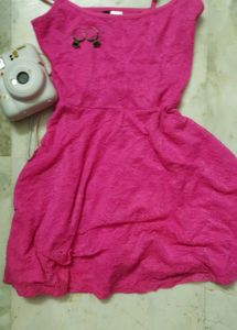 Y2k Bright Pink Lace Top With Spaghetti Straps