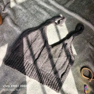 I. Chic Knit Halter Crop Top