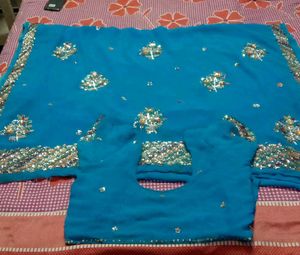 Heavy Saree With Blouse Combo 😍
