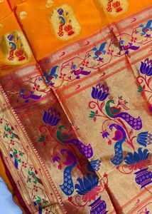 Luxurious Golden Peacock Saree