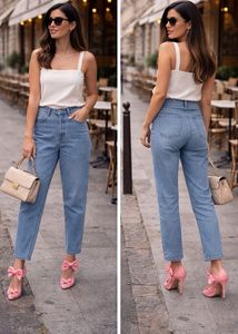 Light Wash High-Waisted Mom Jeans