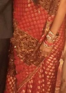 Elegant Rose &amp; Gold Saree with Blouse