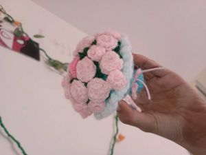Handmade Crochet bouquet bottle holder