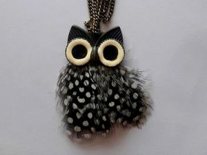 Accessorize Owl Feather Pendant Necklace
