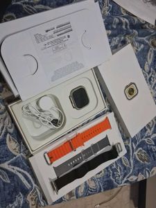 Smart Watch with Orange &amp; Black Bands