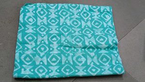 Teal Batik Unstitched Suit Fabric