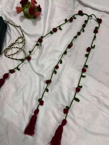 Handmade Rose &amp; Pearl Hair Garland