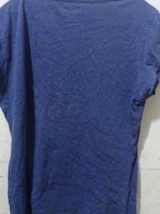 Blue Deer Print T-Shirt