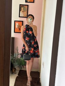 Floral Black Dress Size M