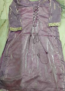 3xl Lavender Embroidered Kurta Set