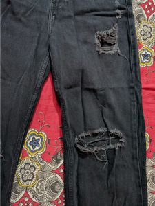 Freakins Black Distressed High-Waisted Jeans