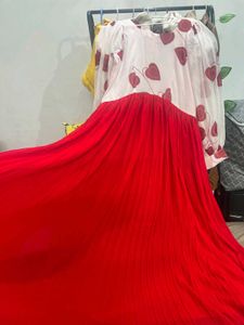 Red &amp; White Heart Print Dress