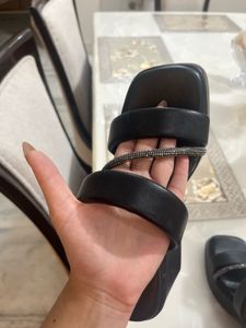 Black Platform Block Heels with Rhinestone Straps