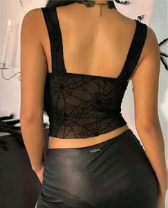 🕸️🕷️Gothic Spiderweb Mesh Crop Top