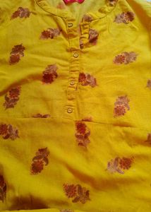 😊🧡Yellow Printed Kurta