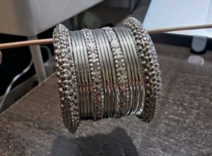 Stylish Silver Bangles Set