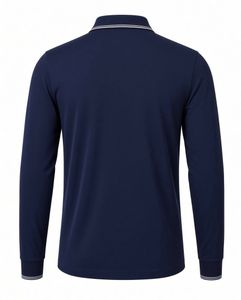 Armani Jeans Navy Long Sleeve Polo Shirt