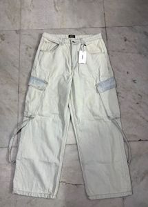 NUON WESTSIDE MEN ICE WASHED CARGO JEANS 32