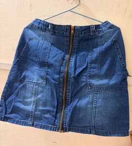 High-Waisted Denim Mini Skirt