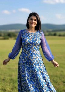 Blue Floral Maxi Dress