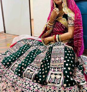 Green Embroidered Lehenga Choli