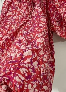 Red &amp; White Batik Print Kurta