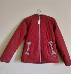 Maroon Padded Jacket with Hood