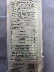 DOMS Stationery Kit with Pencil, Eraser