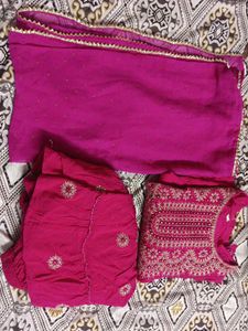 Embroidered Pink Kurta XL