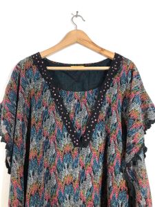 Black Printed Kaftan Top(Women’s)