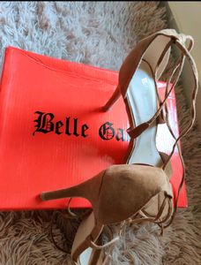 Women Tie-up Camel Heels