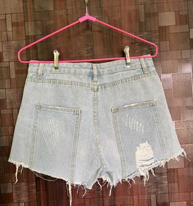 Distressed Denim Shorts