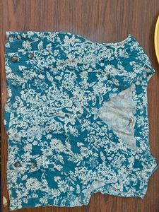 Floral Print Button-Up Top