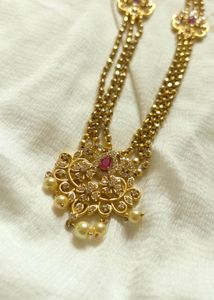 ruby and gold long chain combo