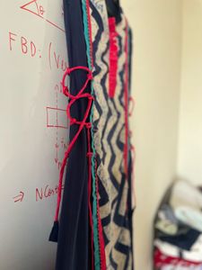 Stylish Navy Blue Zig Zag Print Kurta