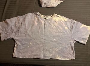 Zara purple tie-dye cropped t-shirt🫟