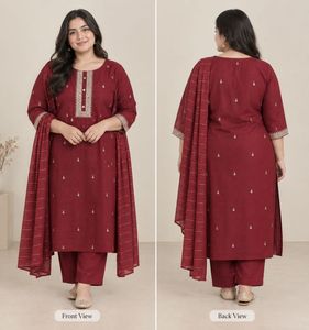 Elegant Maroon Kurta Set with Dupatta