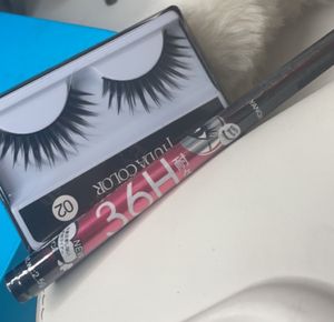 HUDA BEAUTY FAKE EYELASHES + LONGLASTING EYELINER
