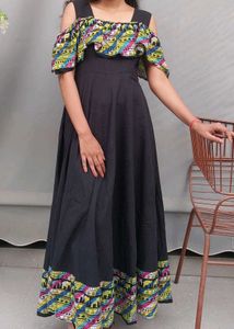 Boho Cold Shoulder Maxi Dress